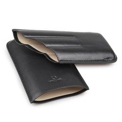 Porta 3 Charutos em Couro Nerone Classy - Preto
