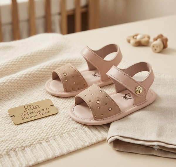 CALCADO KLIN SANDALIA FEMININA RECEM NASCIDO ROSE - 208350