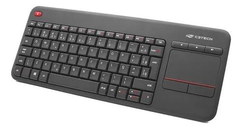 Teclado Multimídia C3Tech WT200BK Sem Fio 2.4GHz ABNT2 com Touchpad