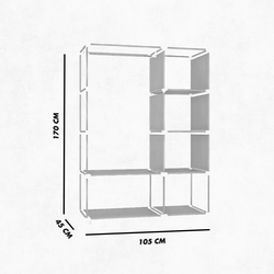 Guarda Roupa Closet Dobrável Organizador com Capa de Tecido