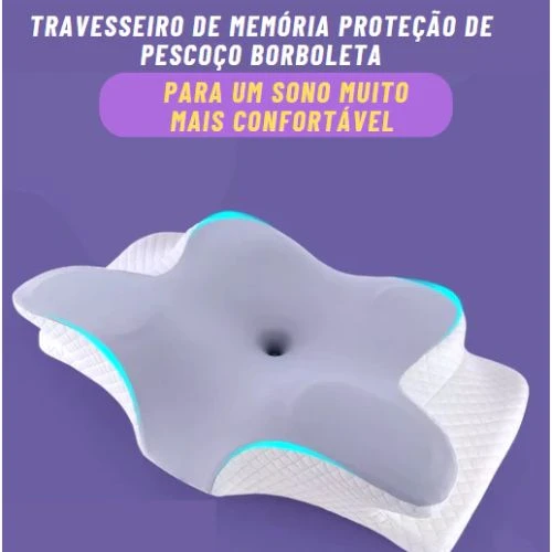 Travesseiro Ortopédico Borboleta em Espuma de Memória Ergonômico