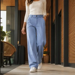 [Leve 3 Pague 2] Calça Feminina Santorini em Algodão e Seda Gelo (Moderna e Sofisticada!)