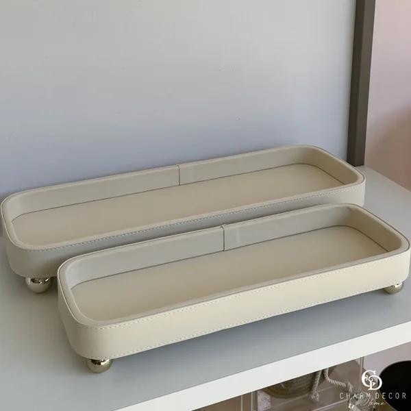 Jogo 2 Bandejas Decorativas Off White