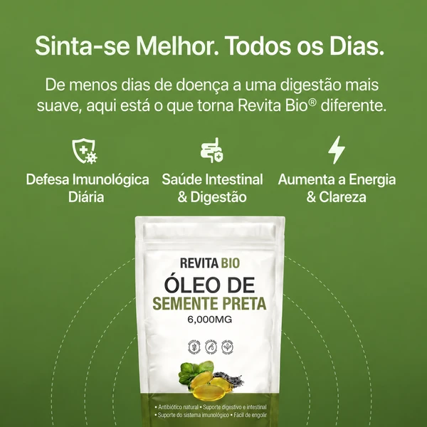 Revita Bio® – Óleo de Semente Preta Com Óleo de Oregano 6000mg – Softgel – Elimine Parasitas e Larvas em 14 Dias