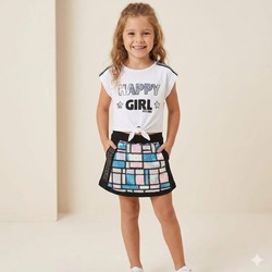 17156 CONJUNTO HAPPY GIRL BLUSA E SAIA LANTEJ PETIT CHERIE