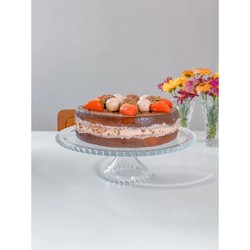 Prato Cristal p/ Bolo com Pé Pearl 31 x 11 cm Wolff Transparente
