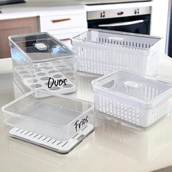 KIT ORGANIZADOR DE GELADEIRA CLEAR 4 UN