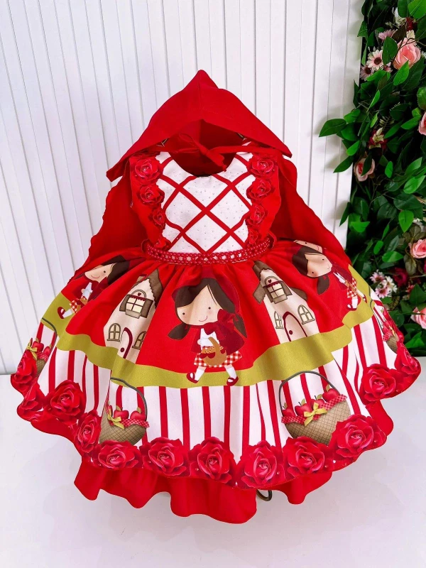 Vestido Temático - Chapeuzinho Vermelho Com Capa