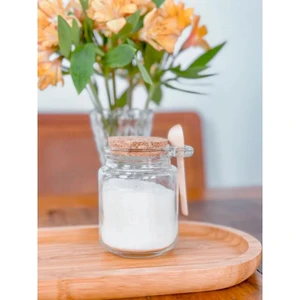 Pote Vidro com Colher e e tampa Rolha 240 ml Transparente