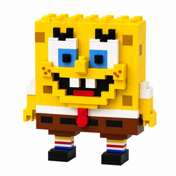 Mini Blocos de Montar Bob Esponja Pixelado Colecionável - 20