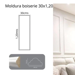Kit Moldura Boiserie MDF Autocolante Branco