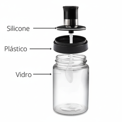 Kit Porta Temperos e Condimentos de Vidro com Tampa e Colher Embutida - Entrega Grátis