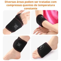 Munhequeira Térmica USB Ajustável com 3 Níveis de Aquecimento