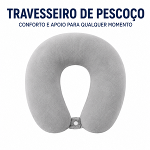 Almofada de Pescoço para Viagem Cinza