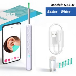 Limpador visual de cera de ouvido com câmera, endoscópio seguro para remoção de cera de ouvido com câmera de 5m, otoscópio luminoso, ferramentas de limpeza de ouvido, cuidados com os ouvidos
