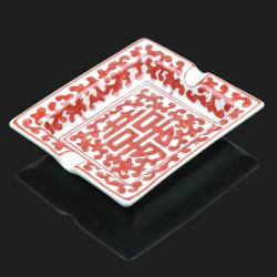 Cinzeiro de Porcelana para 2 Charutos Moulin - Vermelho