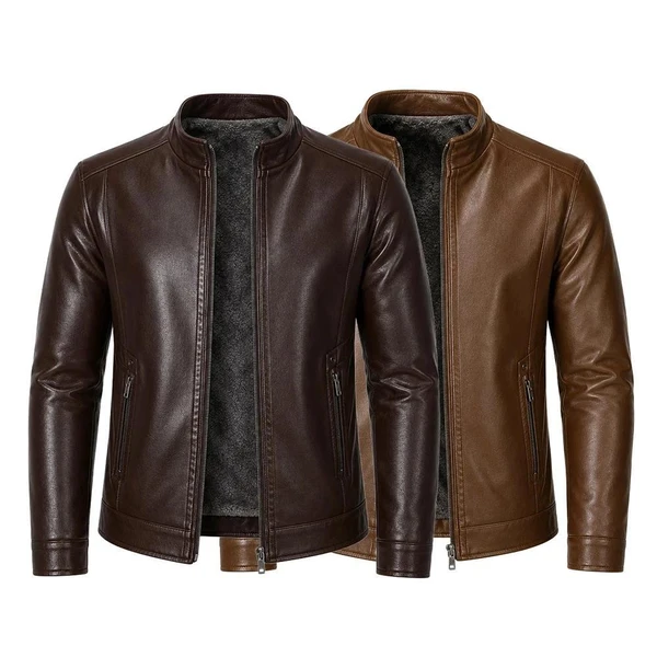 [LEVE 2 PAGUE 1] Jaqueta Masculina Vossler em Couro Legítimo Premium +BRINDES: Relógio, Cinto e Carteira