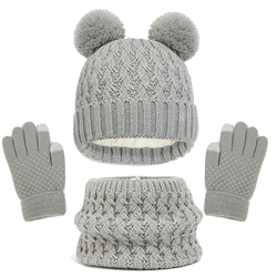 Kit Touca Luvas Cachecol  de Inverno Infantil