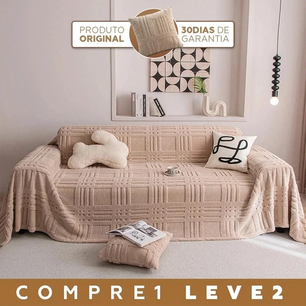 [Leve 2 Pague 1] Capa de Sofá Bella em 100% Algodão Premium (Sala Renovada com Charme!) +BRINDE: 2 Almofadas