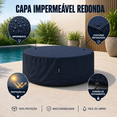 Capa Impermeável Redonda para Móveis Externos