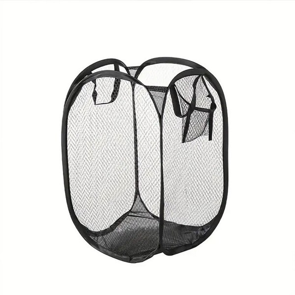 Cesta de lavanderia pop-up de malha, cesta de lavanderia, cesta de armazenamento de roupas sujas dobrável, cesta de armazenamento de grande capacidade