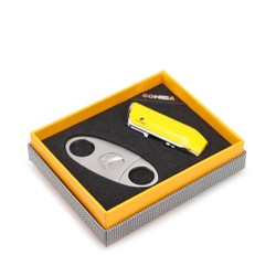 Kit Cohiba - Cortador Metal e Isqueiro (3 chamas)