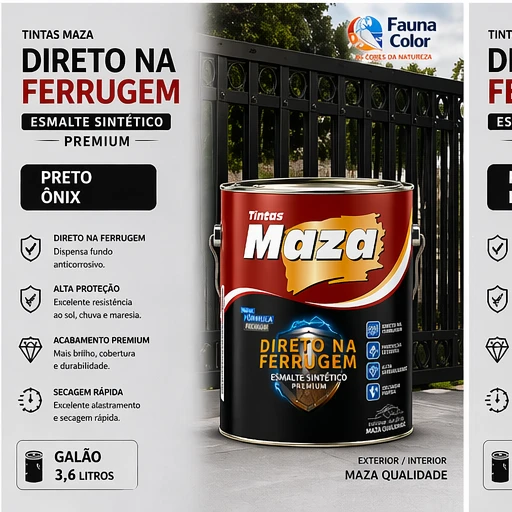 Tinta esmalte direto na ferrugem Maza 3,6L