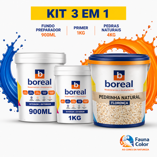 Kit Pedras naturais, Fundo Preparador e Primer