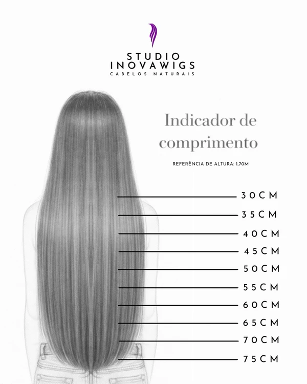 Cabelo Brasileiro Castanho 55 cm Liso (Leves Ondulações) - 100gr