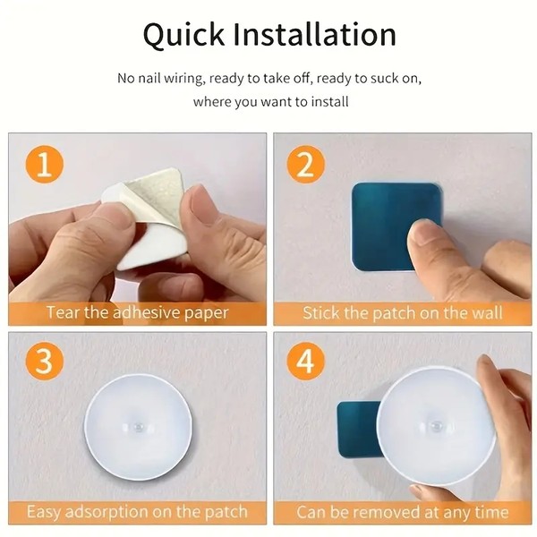 Sensor de Movimento Luz Noturna Sem Fio, Lâmpada Detector LED, Quarto, Escada, Armário, Decoração do quarto, 1Pc