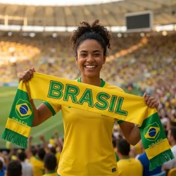 Cachecol Seleção Brasileira Verde e Amarelo Copa do Mundo – Grande