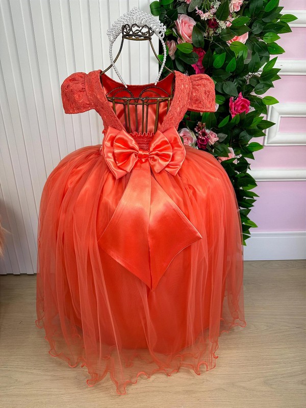 Vestido Luxuoso Longo Rendando – Terracota
