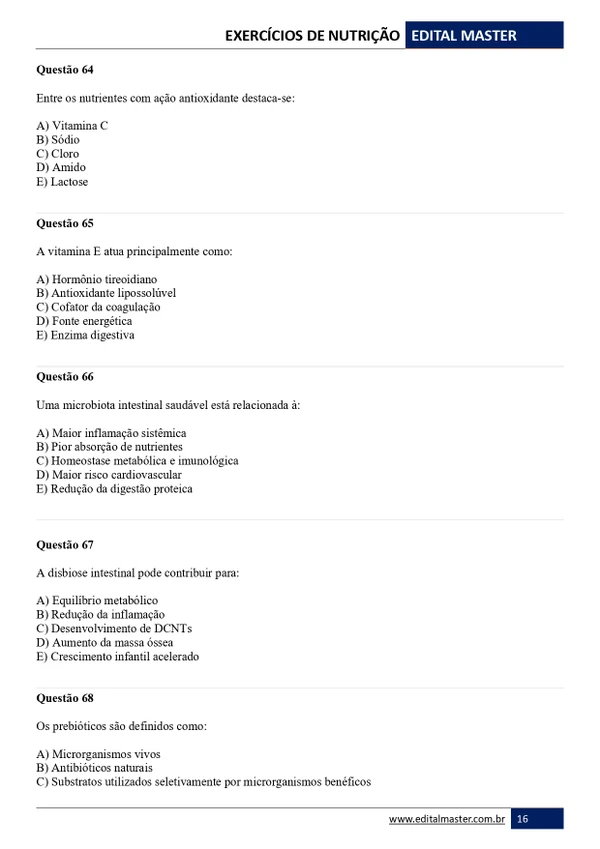 Nutricionista - 240 Questões Gabaritadas