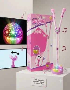 MICROFONE MEGA STAR ROSA