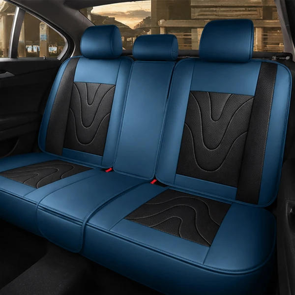 Kit Completo de Capas para Banco de Carro Aureon em Couro Legítimo Universal 5 Lugares Com Airbag + Tapetes e Capa de Volante