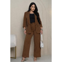 Conjunto Feminino Alfaiataria Premium – Blazer Moderno + Calça Pantalona Elegante