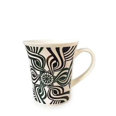 Caneca em Porcelana Faixas (350ml) - Verde