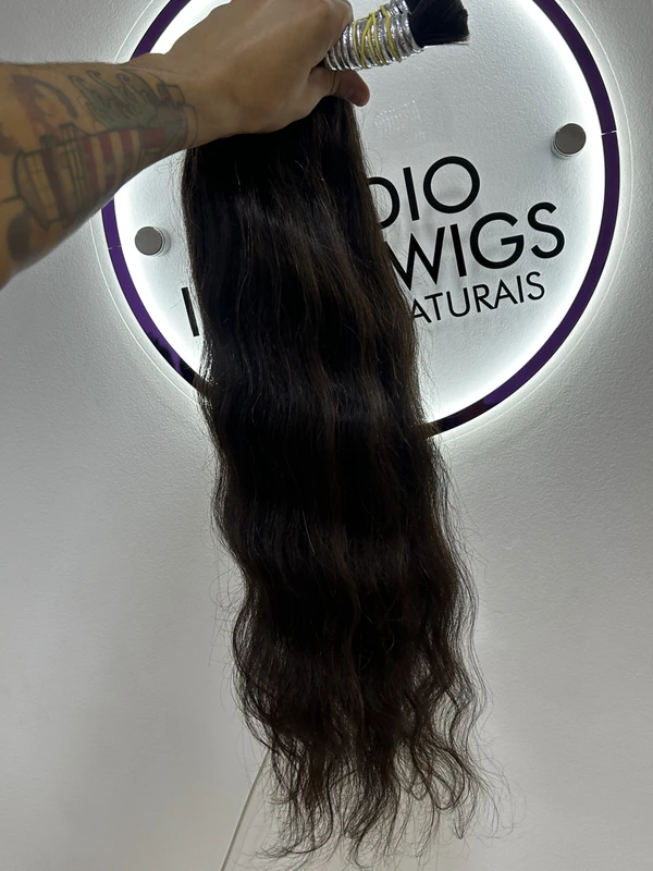Cabelo Indiano Castanho ondulado 45cm - 100gr