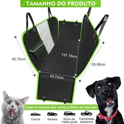 Capa Protetora Banco Traseiro Pet Cães Gatos Passagem Cinto