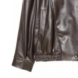 Jaqueta Feminina Oversized Couro Eco Gola Alta Estilo Europeia Vintage Premium Vynara