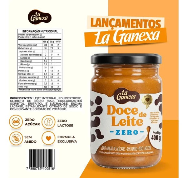 DOCE DE LEITE - ZERO - 400G - LA GANEXA