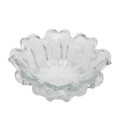 Vaso De Murano Cristal Transparente Com Orquídeas