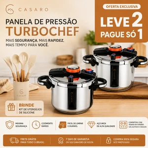 [Leve 2, Pague só 1] Panela de Pressão Turbo de Aço Inoxidável + Brinde: Kit Utensílios