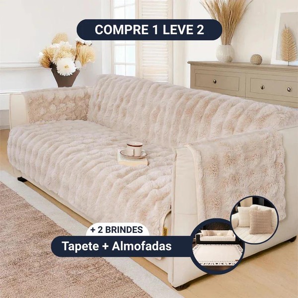 [COMPRE 1 LEVE 2] Capa de Sofá SoftGuard [BRINDES] Kit almofadas + Tapete