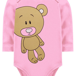 KIT BODY BEBÊ 5 PEÇAS SUEDINE URSO ORANGO