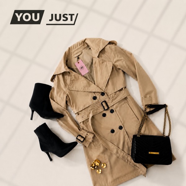 TREND COAT BEGE ESCURO/ BEGE CLARO
