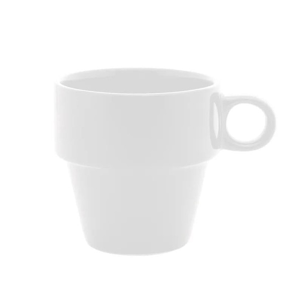 Kit 4 Xícaras Cafezinho 90 ml Empilhavél Branco