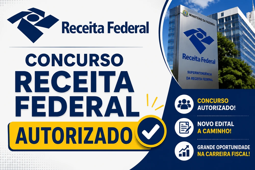Concurso Receita Federal 2026 é autorizado com 146 vagas; edital deve sair até janeiro de 2027