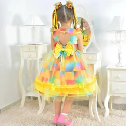 Vestido Festa Junina Xadrez  + Saia de Armação + 2 Laços