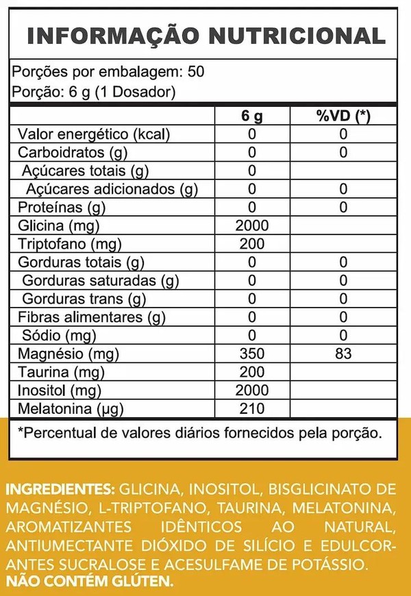 MAGNESIO INOSITOL - COM GLICINA, MELATONINA E TRIPTOFANO - 300G - CHEF WHEY